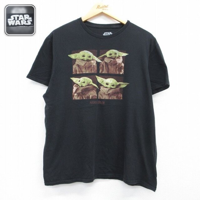 スターウォーズ 半袖Tシャツ ベビーヨーダ ブラック メンズXL相当 | 古着