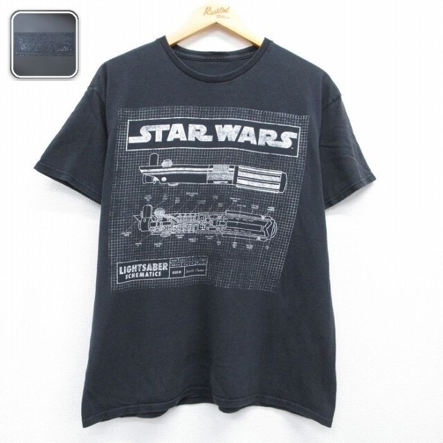 スターウォーズ 半袖Tシャツ ライトセーバー ブラック メンズL相当 | 古着