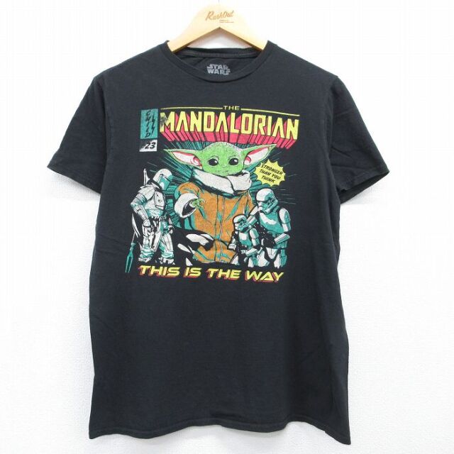 スターウォーズ 半袖Tシャツ ベビーヨーダ ブラック メンズM相当 | 古着