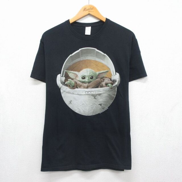 スターウォーズ 半袖Tシャツ ベビーヨーダ ブラック メンズM相当 | 古着