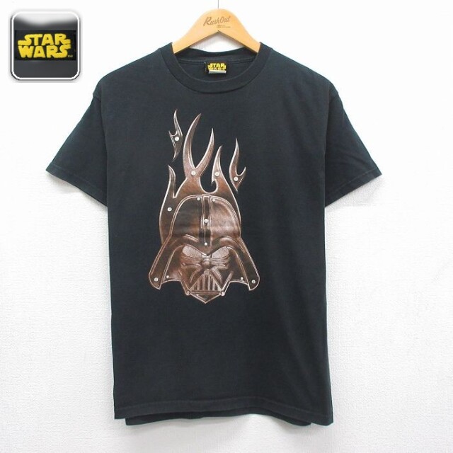 スターウォーズ 半袖Tシャツ ダースベイダープリント ブラック メンズM相当 | 古着