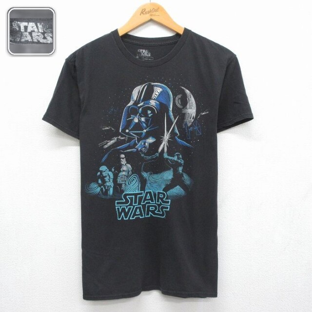 スターウォーズ 半袖Tシャツ ダースベイダープリント ブラック メンズL相当 | 古着