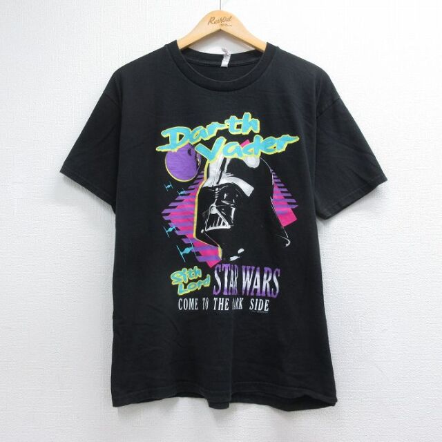 スターウォーズ 半袖Tシャツ ダースベイダープリント ブラック メンズL相当 | 古着