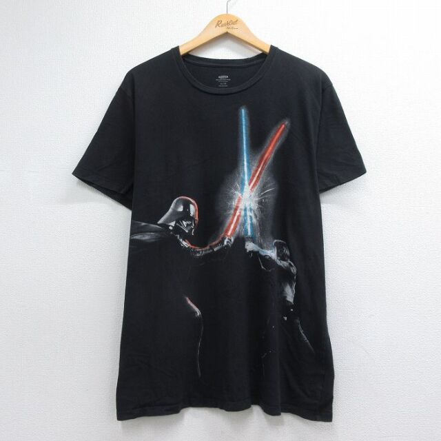 オールドネイビー 半袖Tシャツ ダースベイダー ルークスカイウォーカー ライトセーバー ブラック メンズXL相当 | 古着