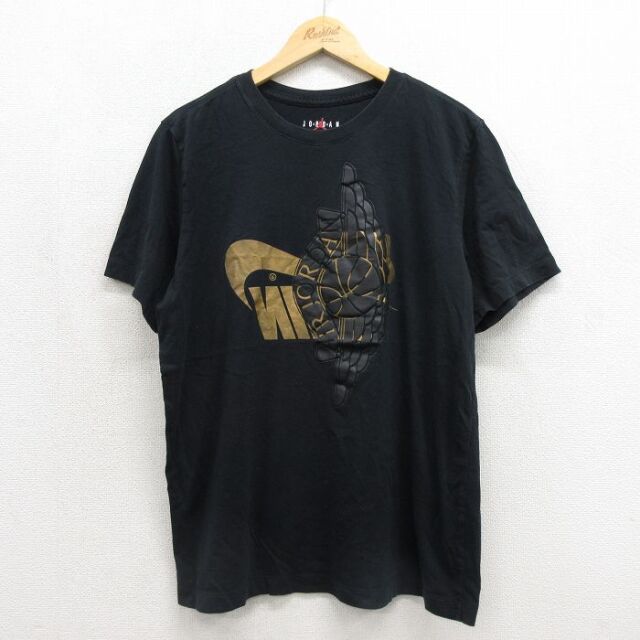 L★古着 半袖 Tシャツ メンズ マイケルジョーダン コットン クルーネック ブラック【spe】 26jul15