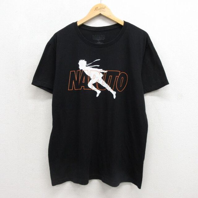 ナルト疾風伝 半袖Tシャツ うずまきナルト ブラック メンズL相当 | 古着