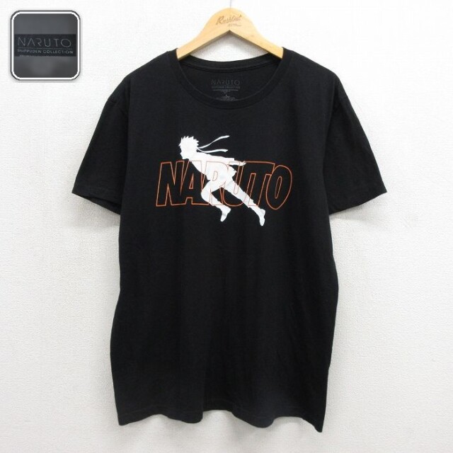ナルト疾風伝 半袖Tシャツ うずまきナルト ブラック メンズL相当 | 古着