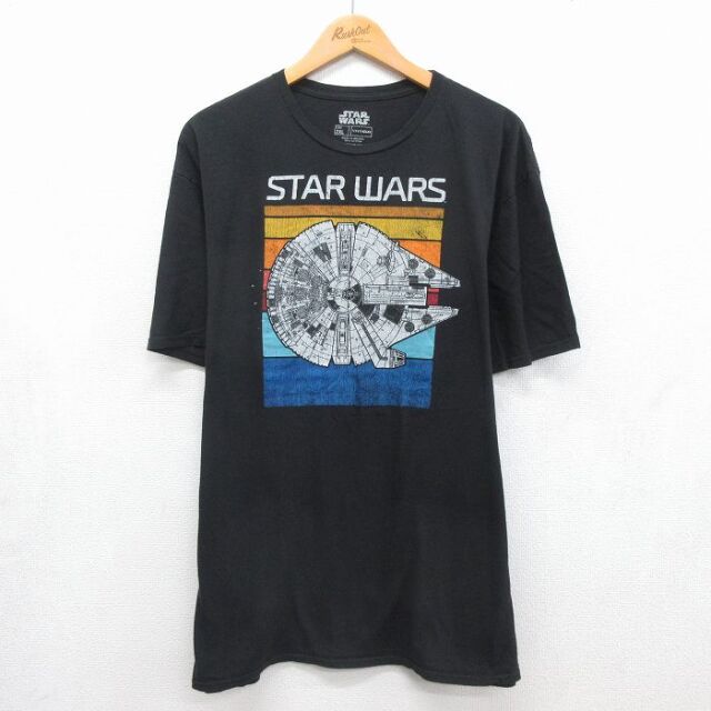 スターウォーズ 半袖Tシャツ ミレニアムファルコン ブラック メンズXL相当 | 古着