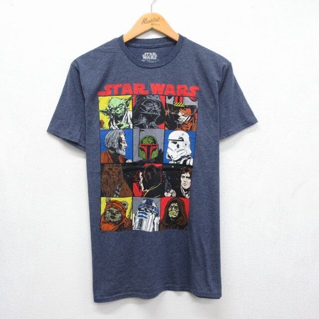 スターウォーズ 半袖Tシャツ 霜降り ネイビー メンズL相当 | 古着