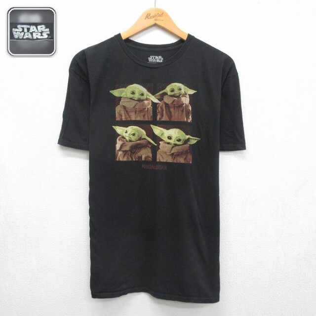 スターウォーズ 半袖Tシャツ ベビーヨーダ ブラック メンズXL相当 | 古着