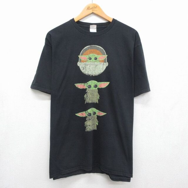 スターウォーズ 半袖Tシャツ ベビーヨーダ ブラック メンズXL相当 | 古着
