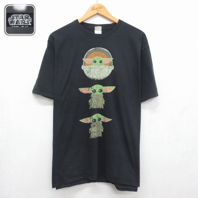 スターウォーズ 半袖Tシャツ ベビーヨーダ ブラック メンズXL相当 | 古着