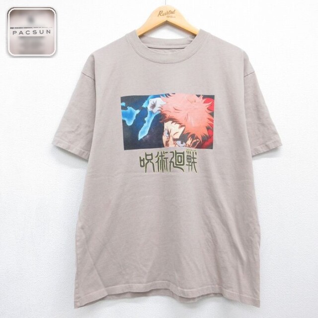 半袖Tシャツ 呪術廻戦虎杖悠仁 ベージュ メンズL相当 | 古着