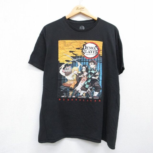 半袖Tシャツ 鬼滅の刃 ブラック メンズXL相当 | 古着