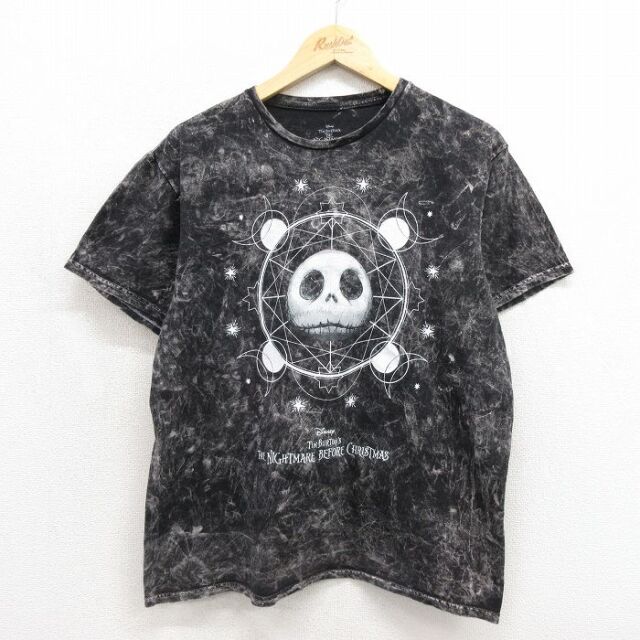 ディズニー 半袖Tシャツ ナイトメアービフォアクリスマス タイダイ ブラック メンズL相当 | 古着
