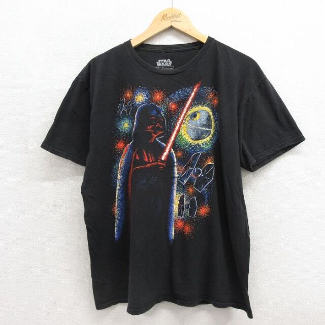 スターウォーズ 半袖Tシャツ ダースベイダープリント ブラック メンズXL相当 | 古着