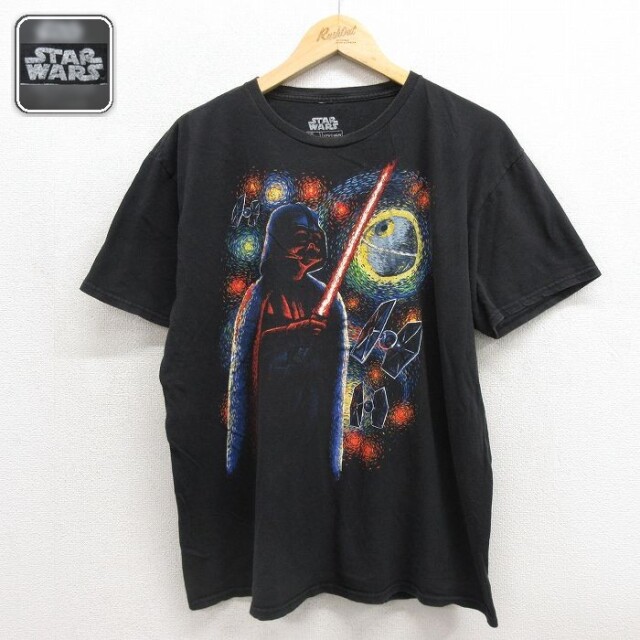 スターウォーズ 半袖Tシャツ ダースベイダープリント ブラック メンズXL相当 | 古着