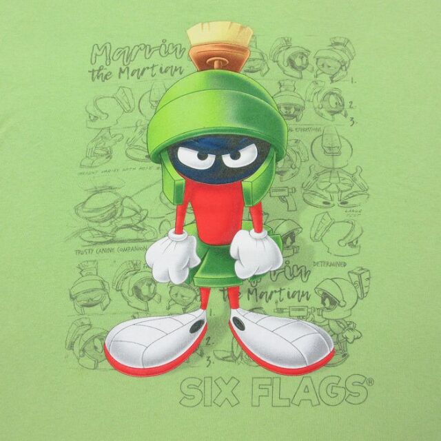 USA製　ルーニーテューンズ　マービン　Tシャツ　グリーン　2XLサイズ　古着 古着通販 XL☆古着 半袖 Tシャツ メンズ ルーニーテューンズ マービン
