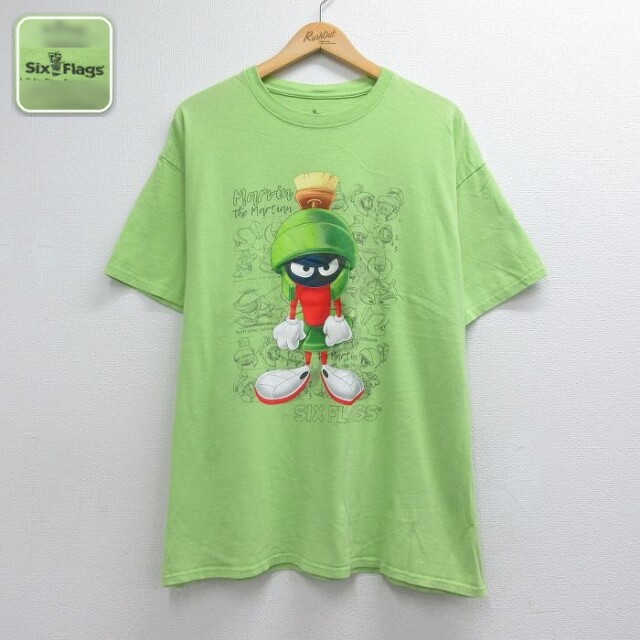 ルーニーテューンズ 半袖Tシャツ マービンザマーシャン グリーン メンズXL相当 | 古着