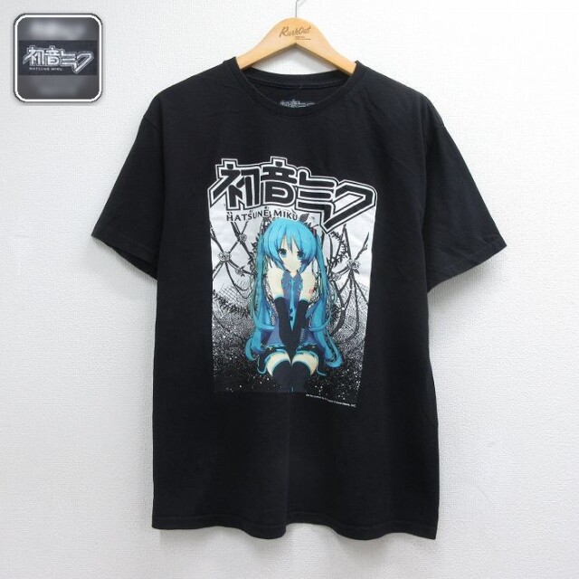 半袖Tシャツ 初音ミク ブラック メンズL相当 | 古着