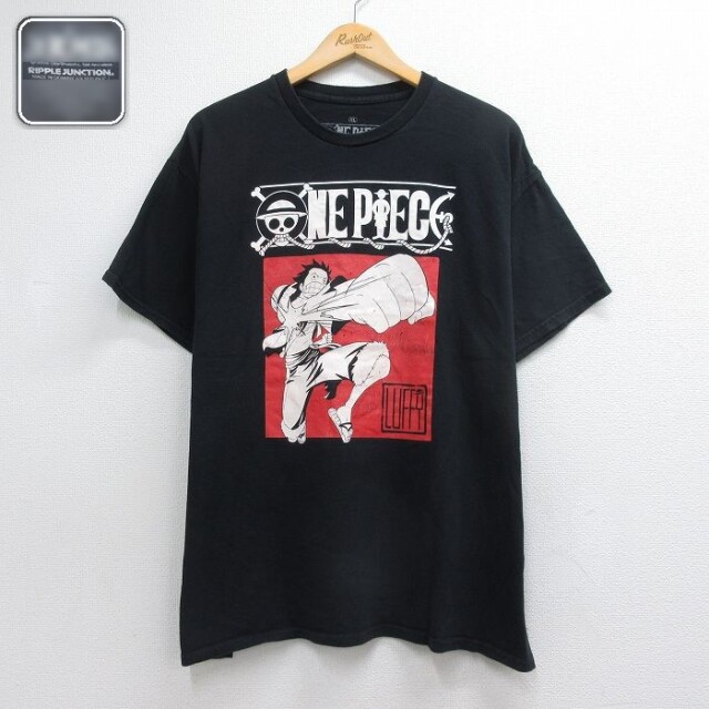 ワンピース 半袖Tシャツ モンキーDルフィ ブラック メンズXL相当 | 古着