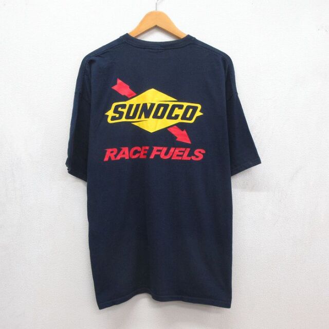 SUNOKO 半袖Tシャツ 胸ポケット付き ネイビー メンズXL相当 | 古着