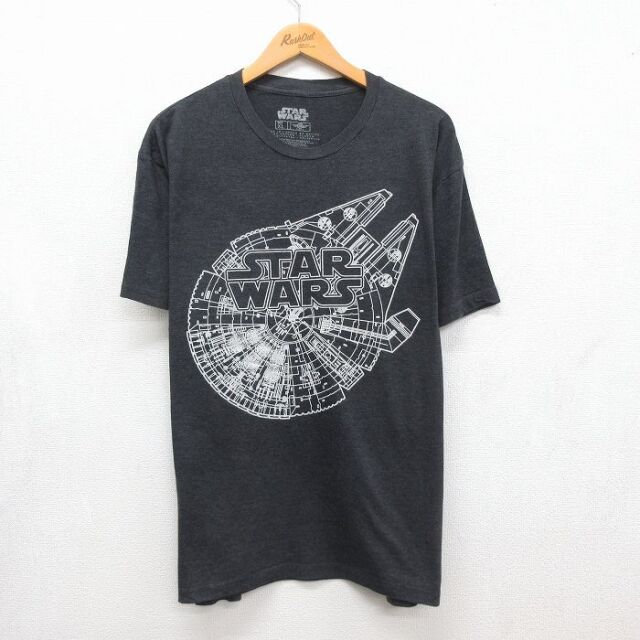 スターウォーズ 半袖Tシャツ ミレニアムファルコン グレー メンズXL相当 | 古着