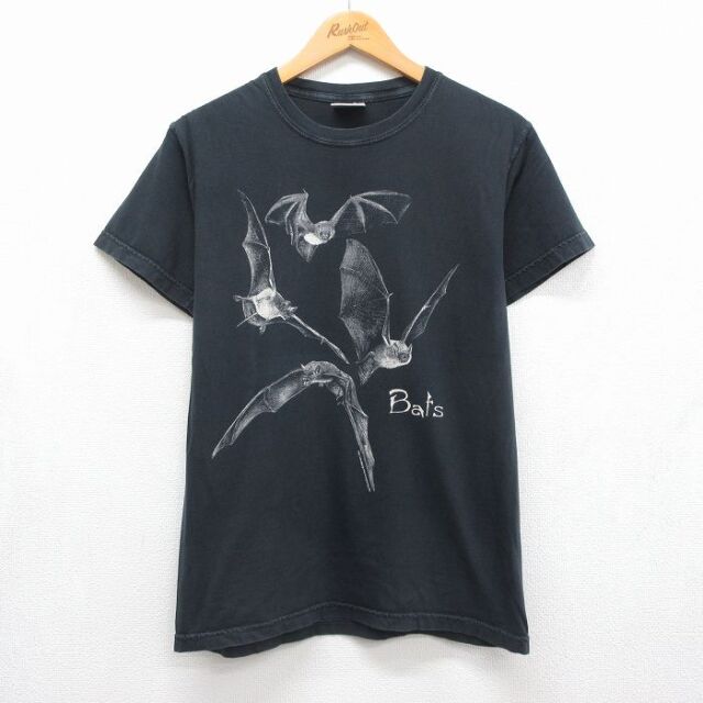 半袖Tシャツ コウモリ ブラック メンズM相当 | 古着