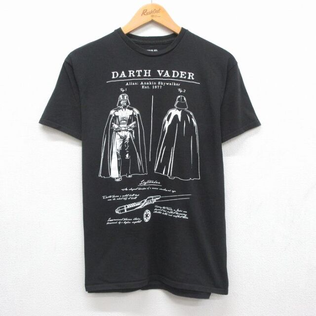 スターウォーズ 半袖Tシャツ ダースベイダープリント ブラック メンズM相当 | 古着