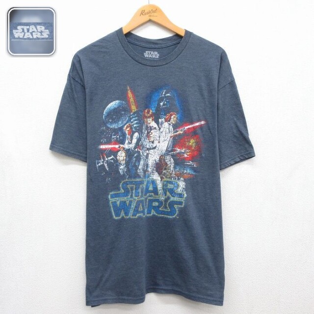 スターウォーズ 半袖Tシャツ 霜降り ネイビー メンズXL相当 | 古着