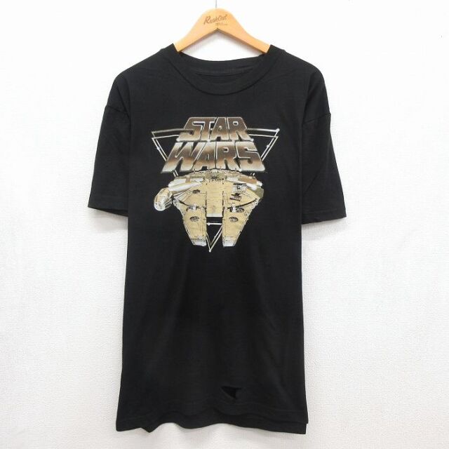 スターウォーズ 半袖Tシャツ ミレニアムファルコン ブラック メンズXL相当 | 古着