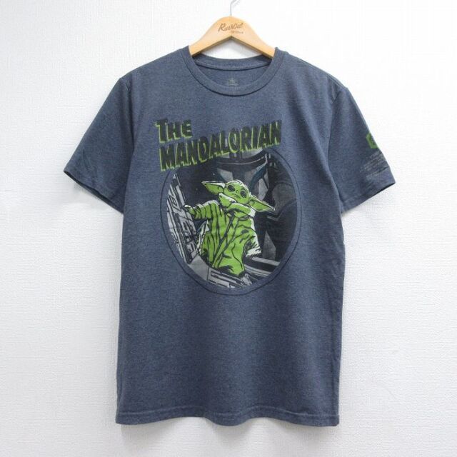 ディズニー 半袖Tシャツ スターウォーズグローグー グレー メンズL相当 | 古着