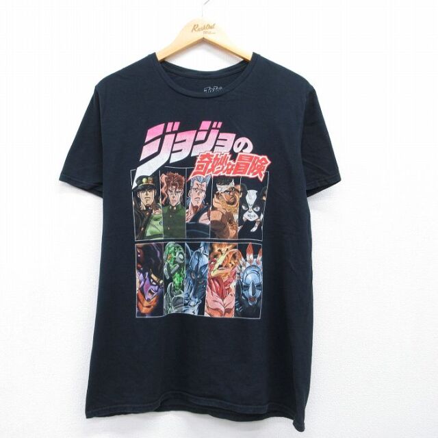 ジョジョの奇妙な冒険 半袖Tシャツ ブラック メンズL相当 | 古着