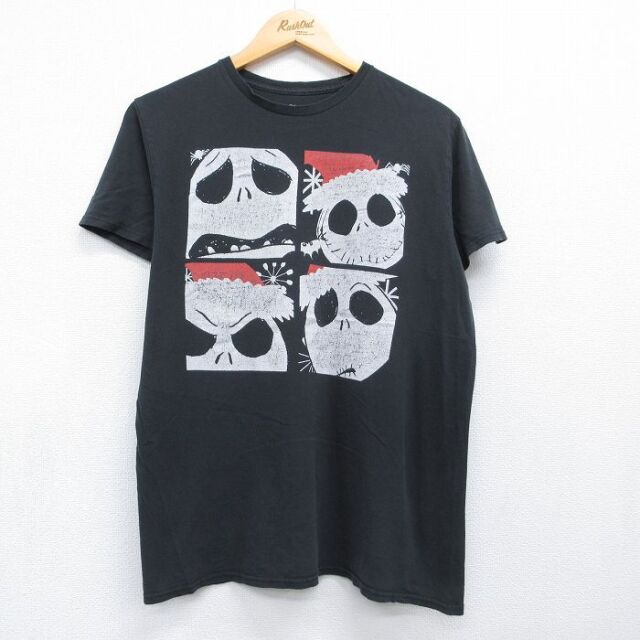 ディズニー 半袖Tシャツ ナイトメアビフォアクリスマス ブラック メンズL相当 | 古着