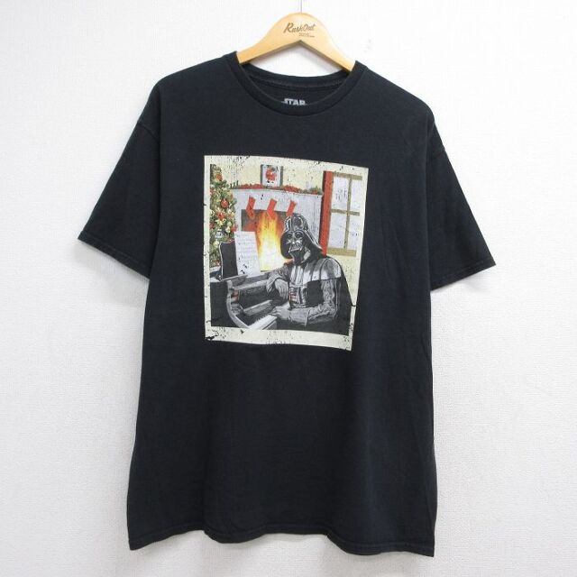 スターウォーズ 半袖Tシャツ ダースベイダープリント ブラック メンズXL相当 | 古着