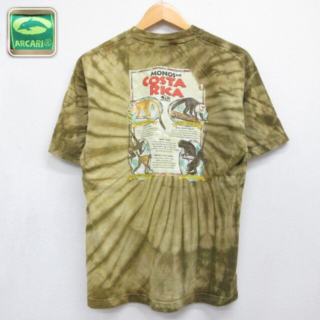 コスタリカ 半袖Tシャツ タイダイ カーキ メンズL相当 | 古着