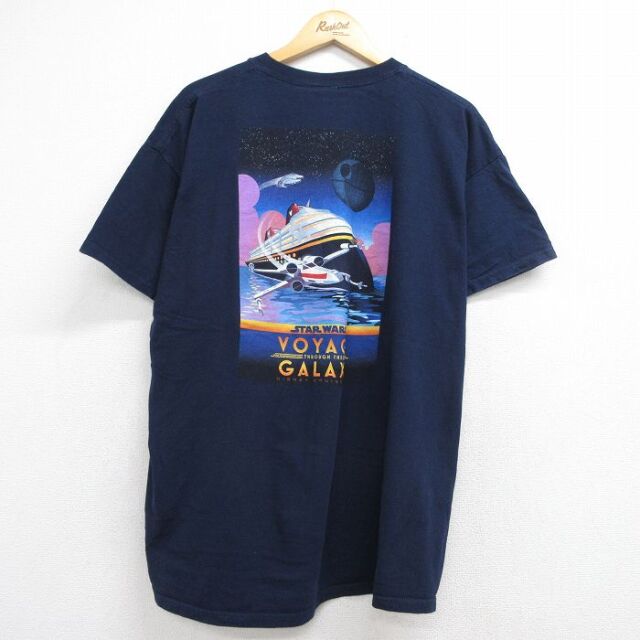 スターウォーズ 半袖Tシャツ ディズニークルーズライン ネイビー メンズXL相当 | 古着