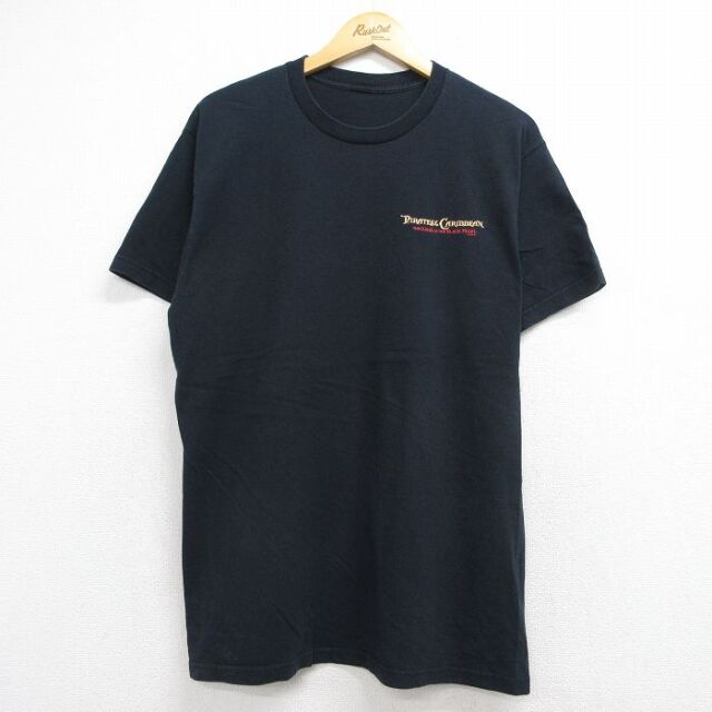 ディズニー 半袖Tシャツ パイレーツカリビアン ブラック メンズL相当 | 古着