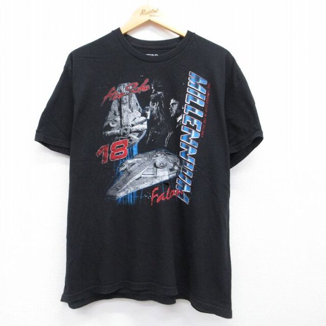 スターウォーズ 半袖Tシャツ ミレニアムファルコン ブラック メンズXL相当 | 古着