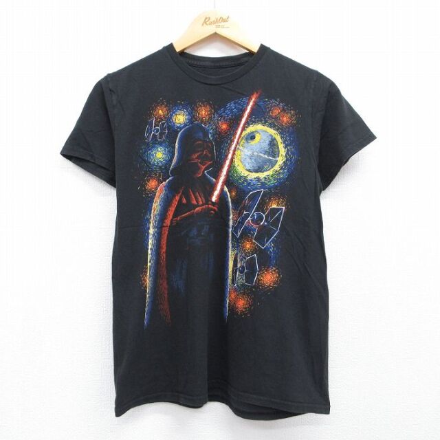 スターウォーズ 半袖Tシャツ ダースベイダープリント ブラック メンズM相当 | 古着