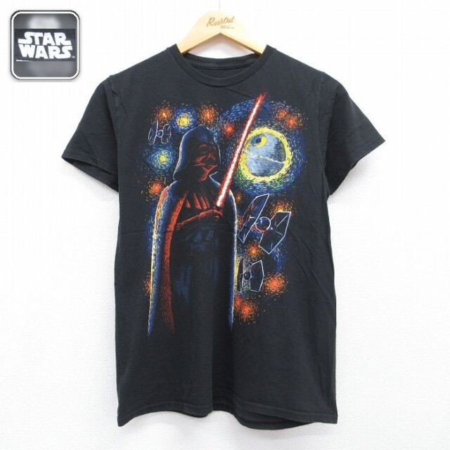 スターウォーズ 半袖Tシャツ ダースベイダープリント ブラック メンズM相当 | 古着