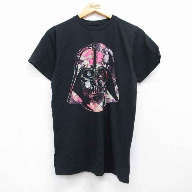 スターウォーズ 半袖Tシャツ ダースベイダープリント ブラック メンズS相当 | 古着