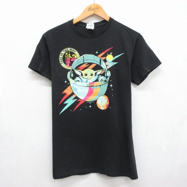 スターウォーズ 半袖Tシャツ ベビーヨーダ ブラック メンズS相当 | 古着