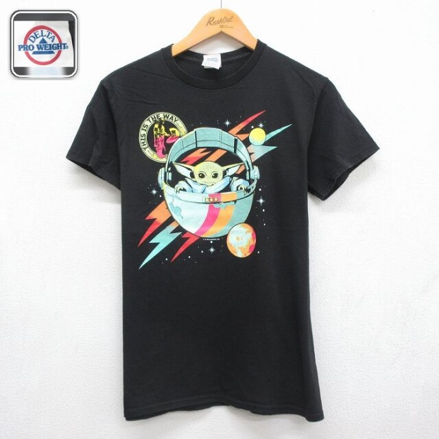 スターウォーズ 半袖Tシャツ ベビーヨーダ ブラック メンズS相当 | 古着