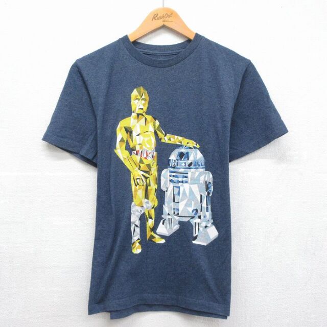 スターウォーズ 半袖Tシャツ C-3PO R2-D2プリント ネイビー メンズM相当 | 古着
