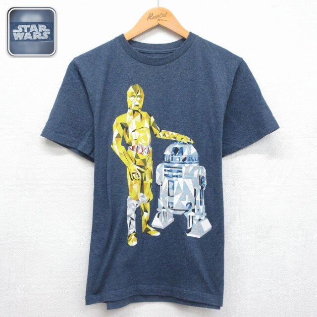 スターウォーズ 半袖Tシャツ C-3PO R2-D2プリント ネイビー メンズM相当 | 古着