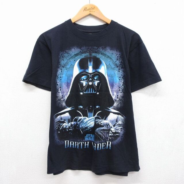 スターウォーズ 半袖Tシャツ ダースベイダープリント ネイビー メンズL相当 | 古着