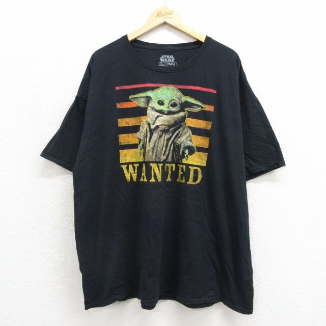 XL★古着 半袖 Tシャツ メンズ 映画 スターウォーズ グローグー 大きいサイズ コットン クルーネック ブラック【spe】 26jul27