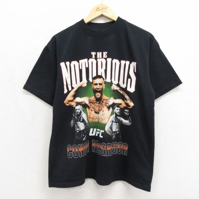 L★古着 半袖 Tシャツ メンズ UFC コナーマクレガー クルーネック ブラック【spe】 26jul27