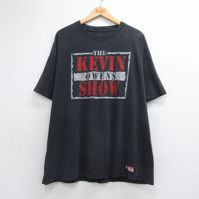 ケビンオーエンズ 半袖Tシャツ ワールドプロレスリングプリント ブラック メンズXL相当 | 古着
